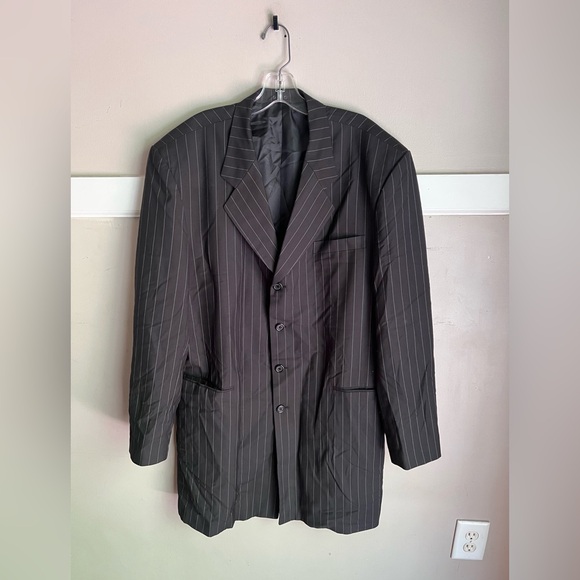 Jackets & Blazers - Black Pinstripe Women's Blazer Jacket - Classic Tailored Style